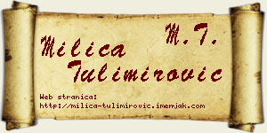 Milica Tulimirović vizit kartica